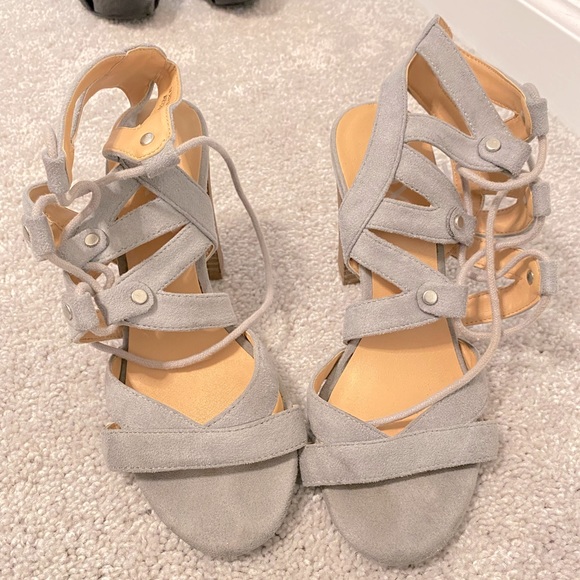 Shoes - Light blue lace up Heels